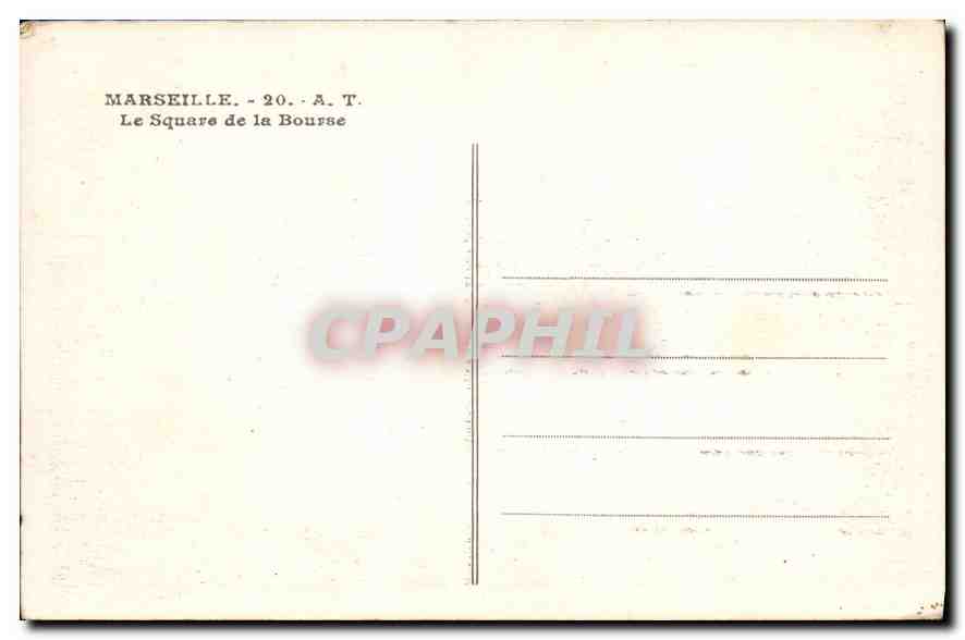 CPA Marseille Le Square de la Bourse — Rückseite