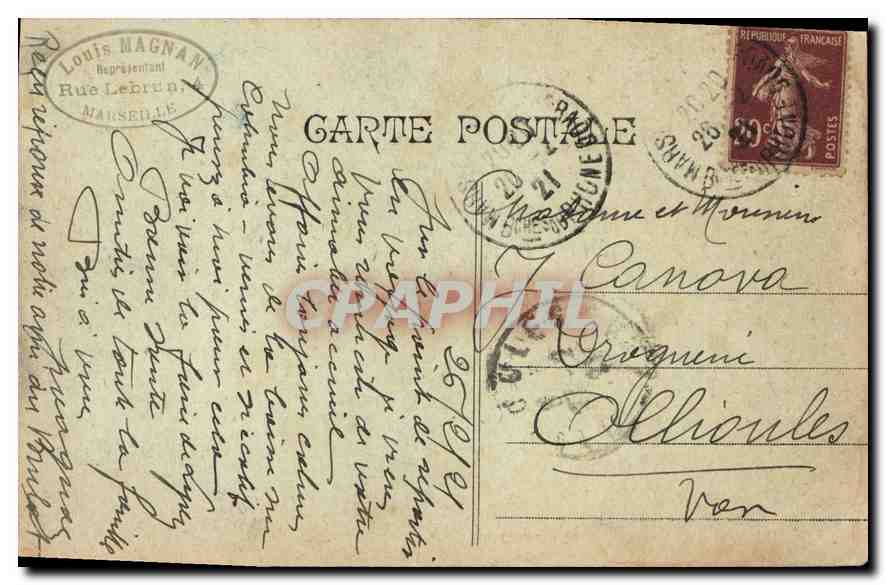CPA Marseille Vue Generale — Rückseite
