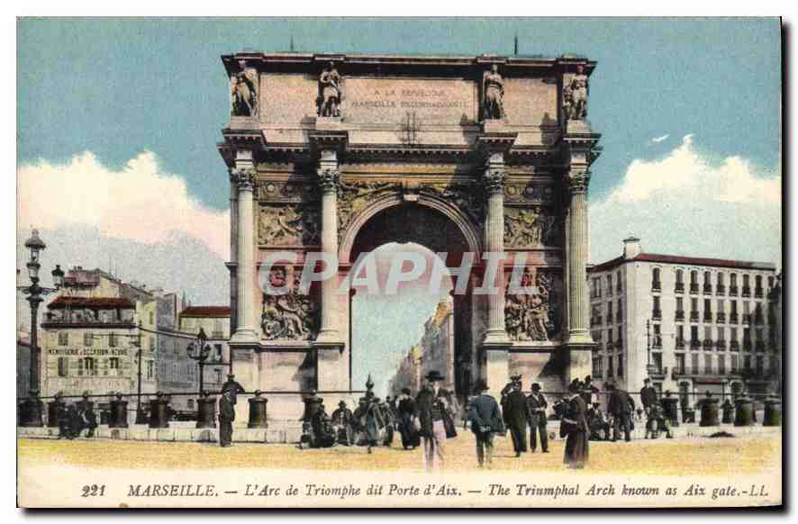 CPA Marseille L'Arc de Triomphe dit Porte d'Aix