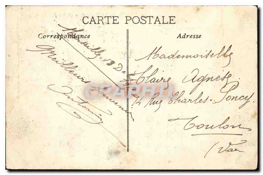 CPA Marseille La Mairie et le clocher des Accoules — Verso