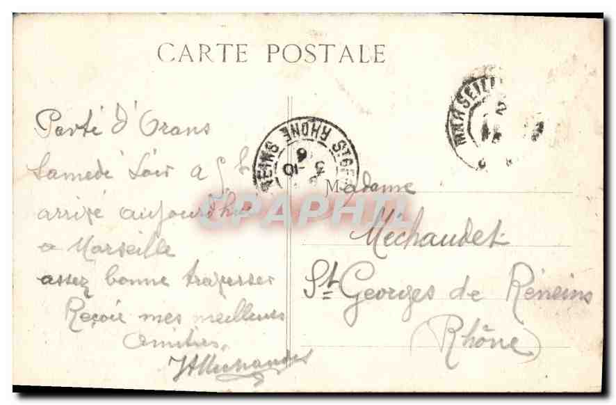 CPA Marseille Ascenseurs N. D. de la Garde — Rückseite