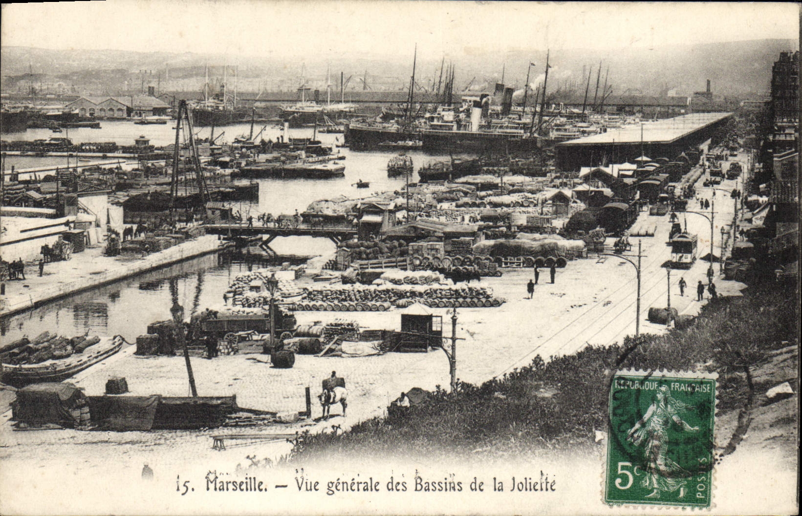Marseille — Vue générale des Bassins de la Joliette — Éditeur non visible, n° 15