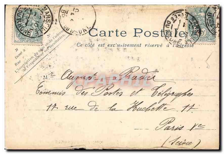 CPA Marseille Ascenseurs de N. D. de la Garde — Rückseite