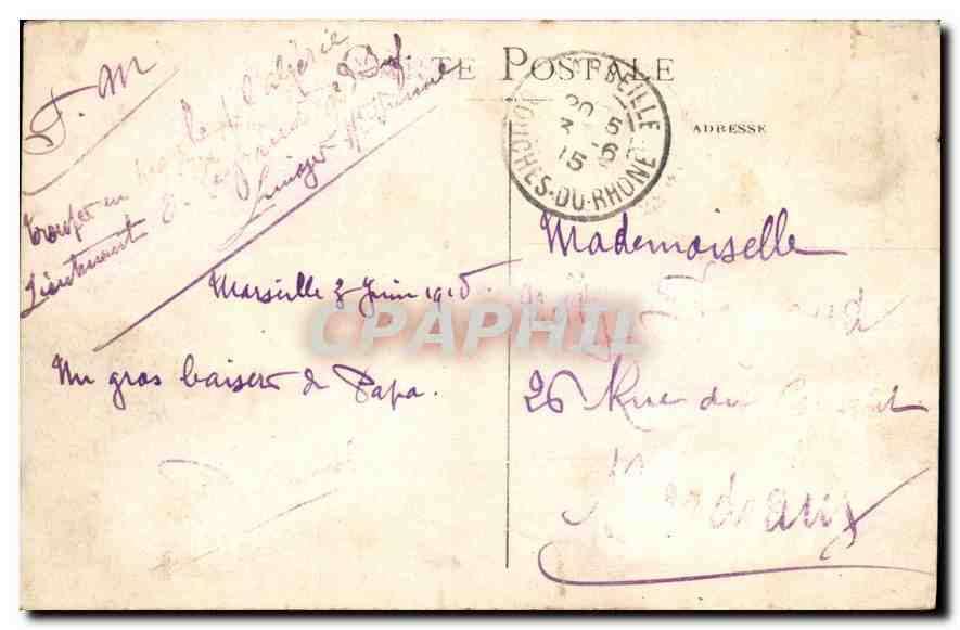 CPA Marseille Rue de la Republique — Verso