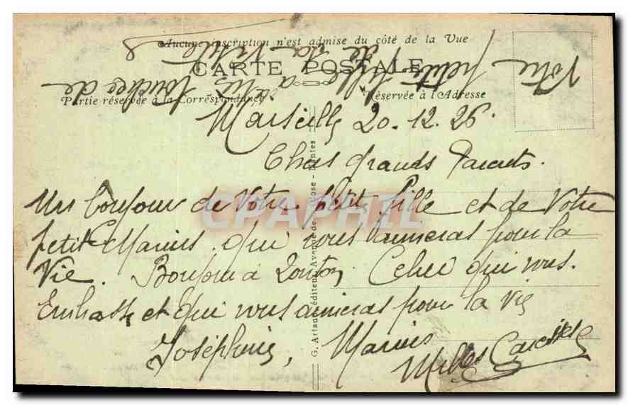 CPA Marseille Le Chateau d'If — Verso