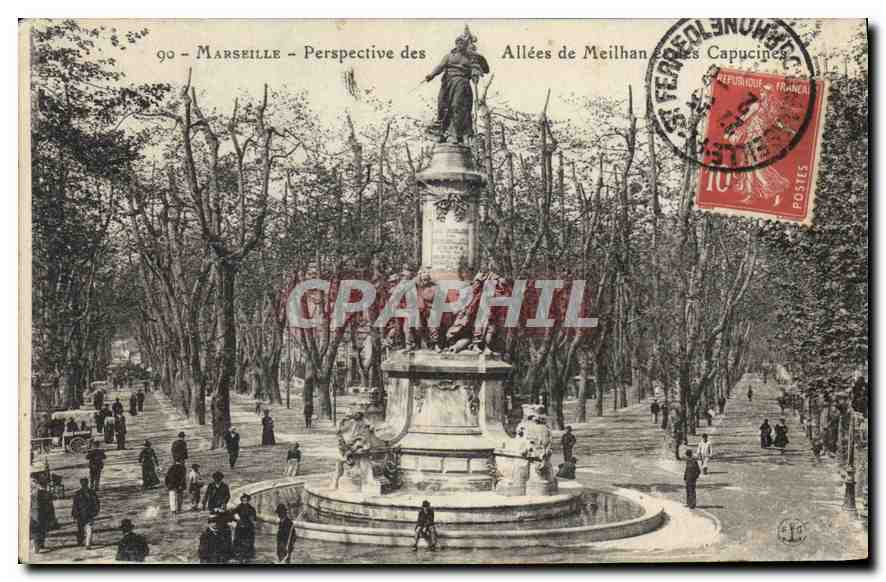 CPA Marseille Perspective des Allees de Meilhan et des Capucines