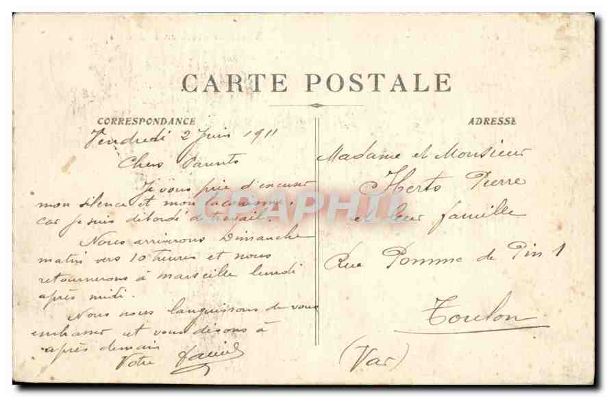 CPA Marseille Perspective des Allees de Meilhan et des Capucines — Verso