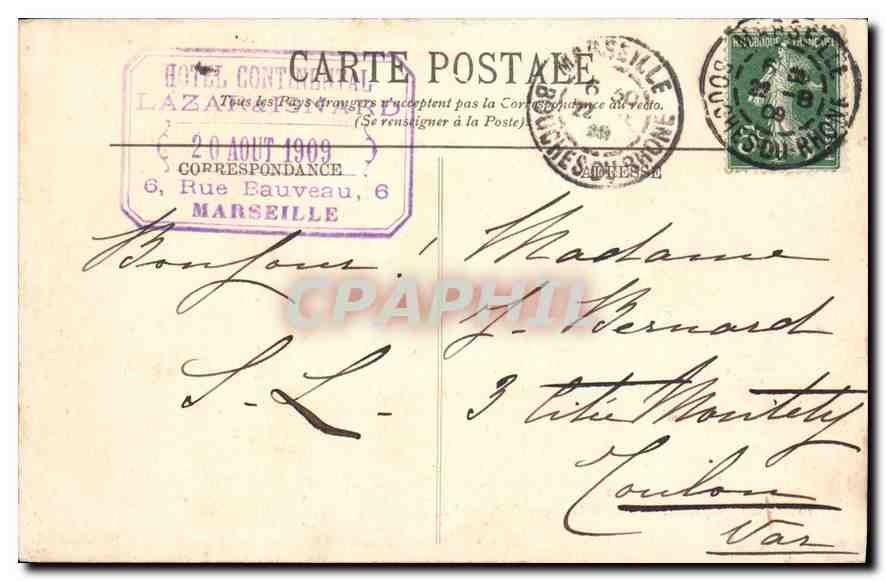 CPA Marseille Entree du Vieux Port — Rückseite