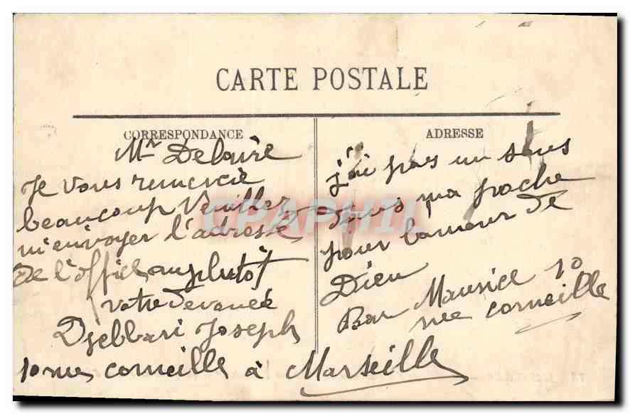CPA Marseille Le chateau d'If — Rückseite
