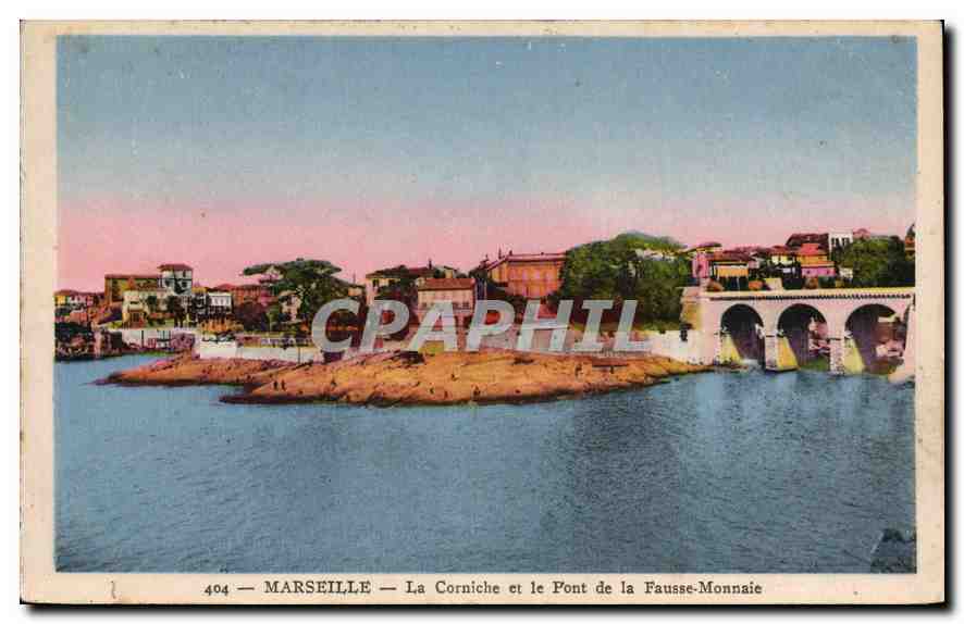 CPA Marseille La Corniche et le Pont de la Fausse Monnaie