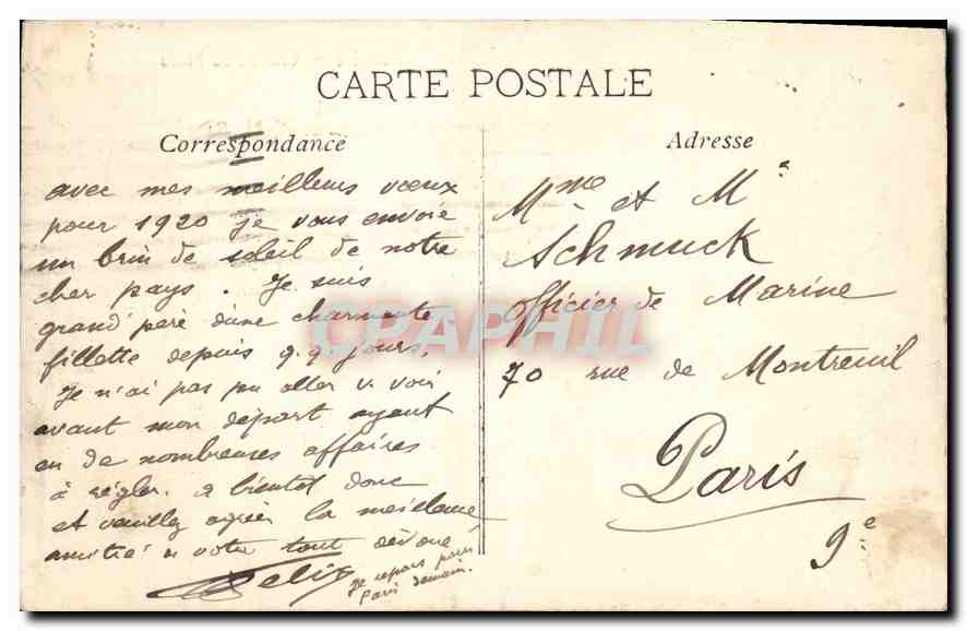CPA Marseille Chateau du Pharo — Verso