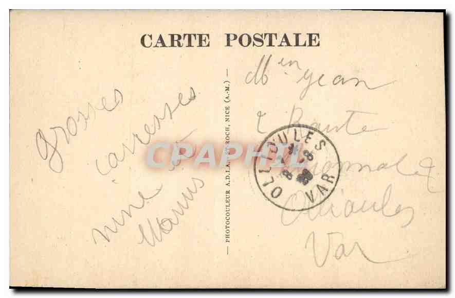CPA Marseille Eglise des Reformes — Verso