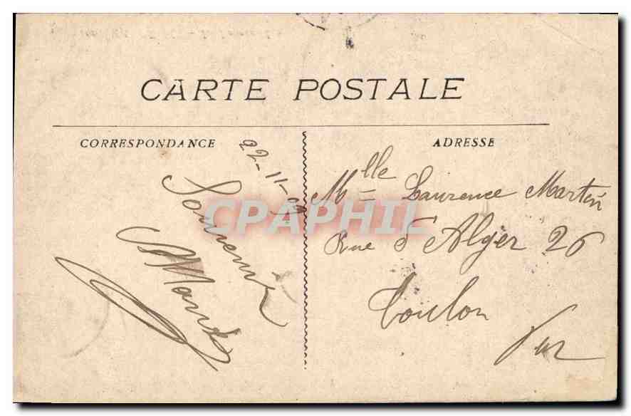 CPA Marseille La Bourse — Verso