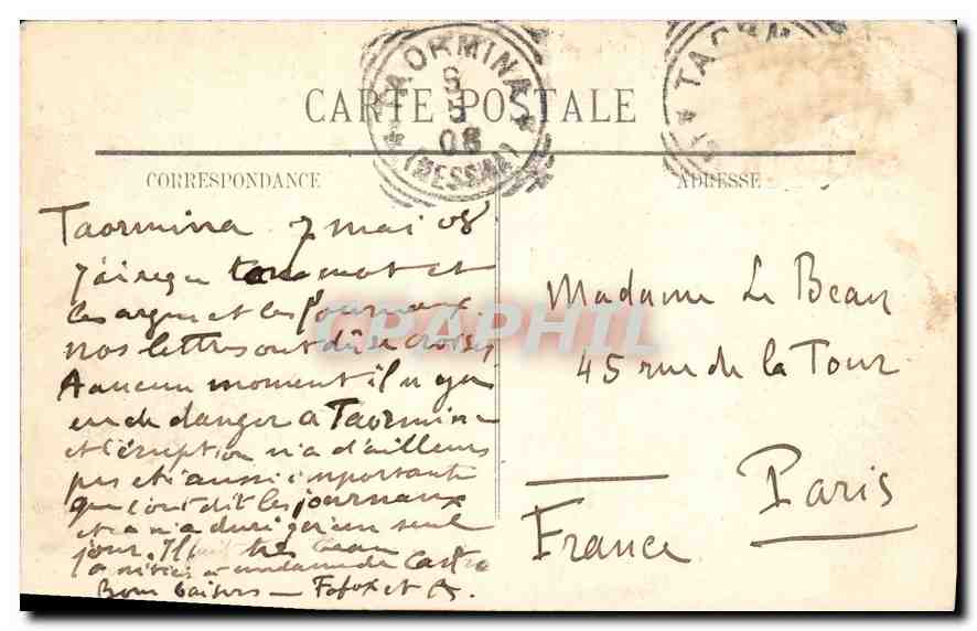 CPA Marseille Chateau d'If — Verso