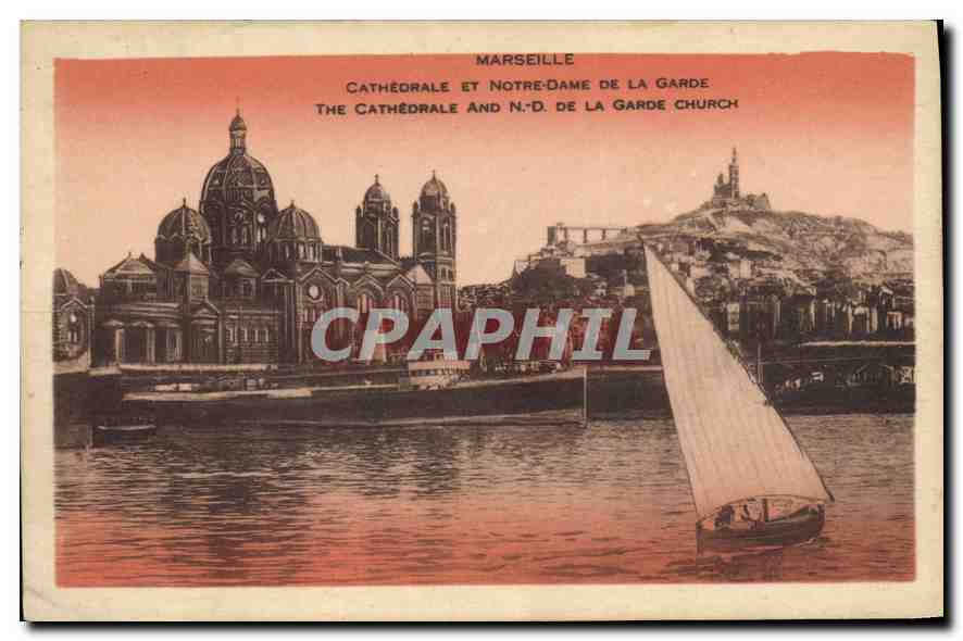 CPA Marseille Cathedrale et Notre Dame de la Garde 
