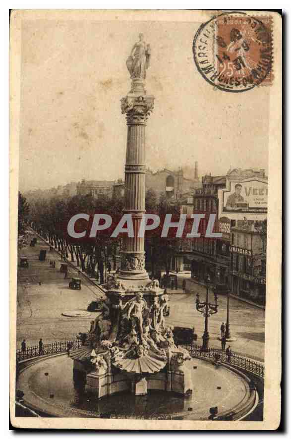 CPA Marseille La Place Castellane et la Fontaine Cantini