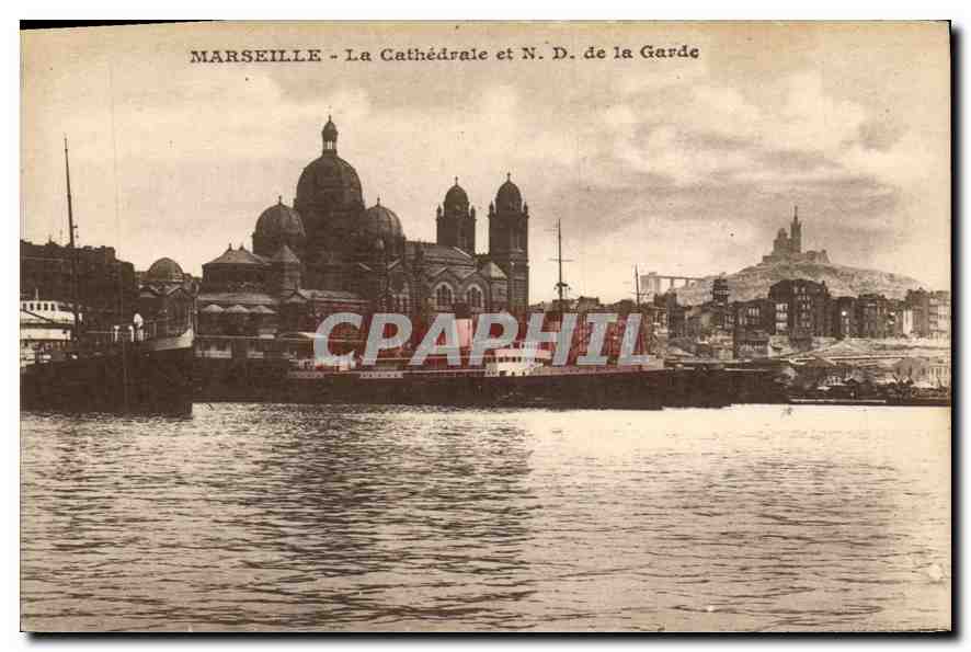 CPA Marseille La Cathedrale et N. D. de la Garde
