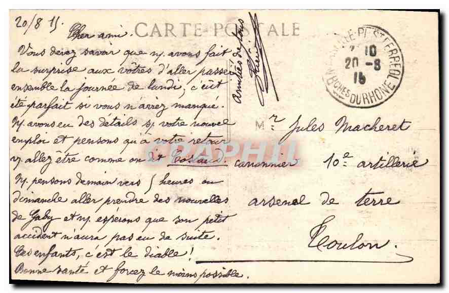 CPA Marseille Notre Dame de la Garde — Rückseite