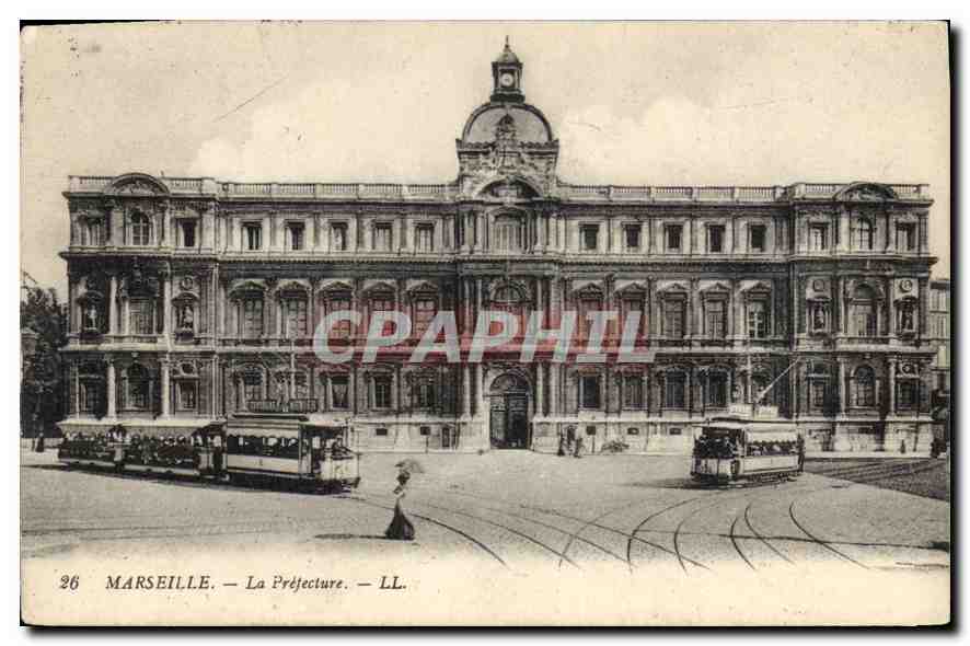 CPA Marseille La Prefecture Tramways