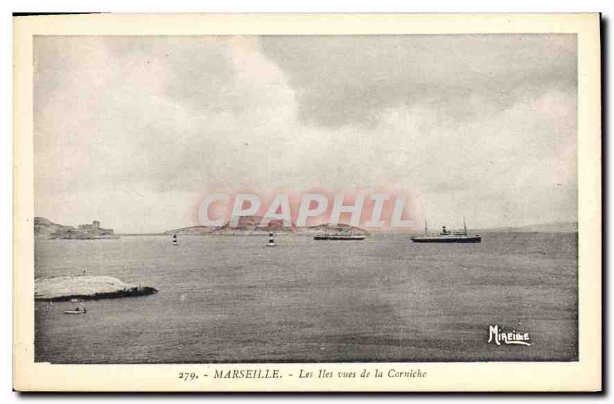 CPA Marseille Les Iles vues de la Corniche