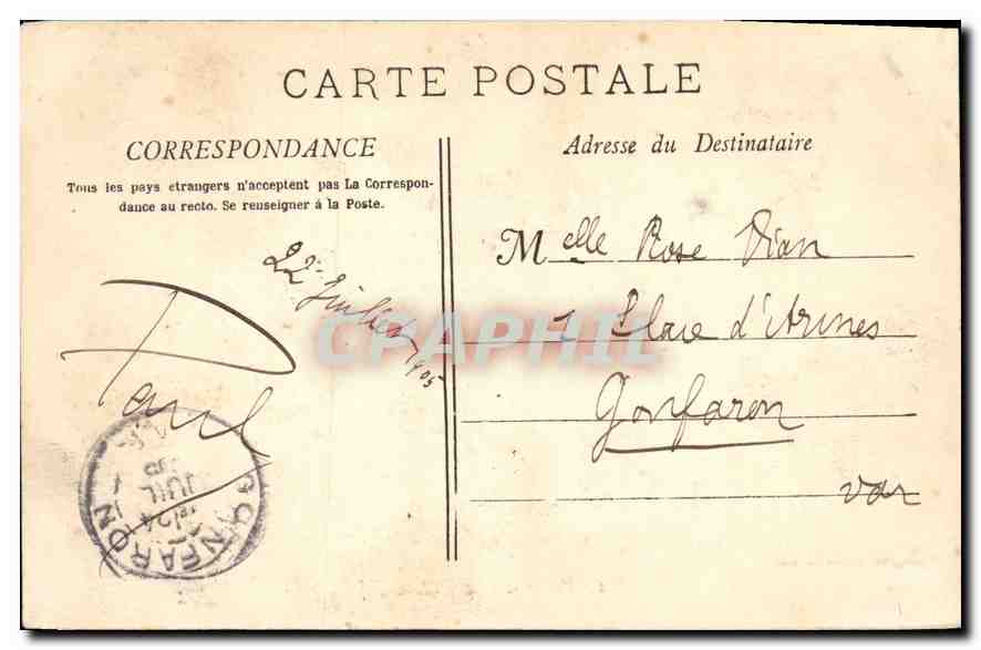 CPA Marseille Le Chateau d'If — Verso