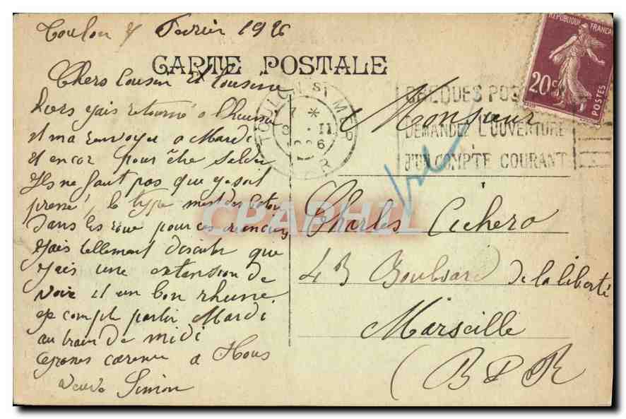 CPA Marseille Le Chateau d'If — Verso