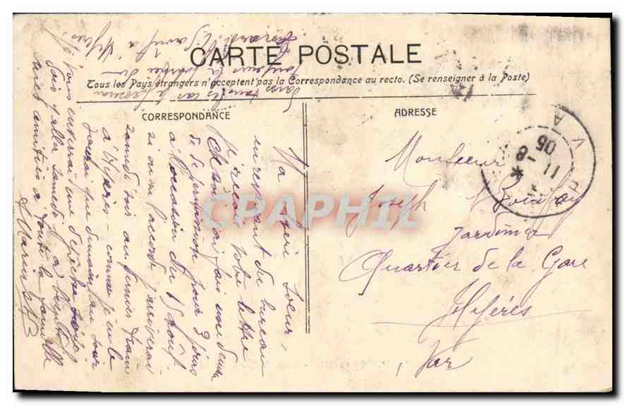 CPA Marseille Les Allees de Meilhan Tramway — Verso