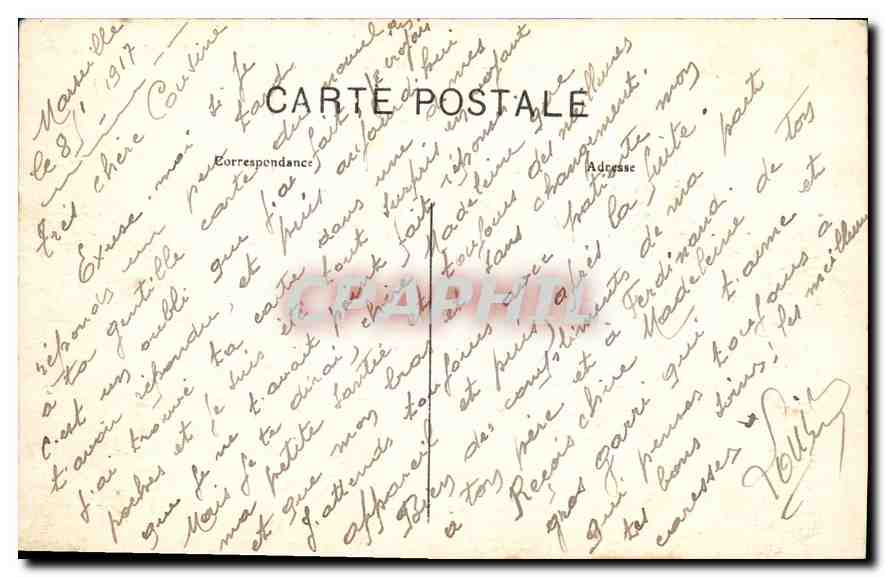 CPA Marseille Le pont de la Fausse Monnaie — Verso