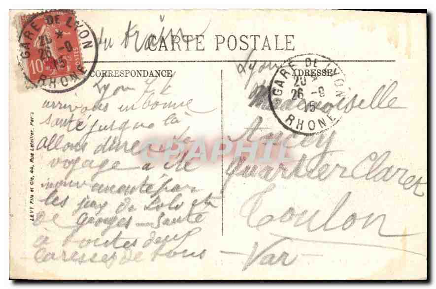 CPA Marseille Le Pont Transbordeur — Verso