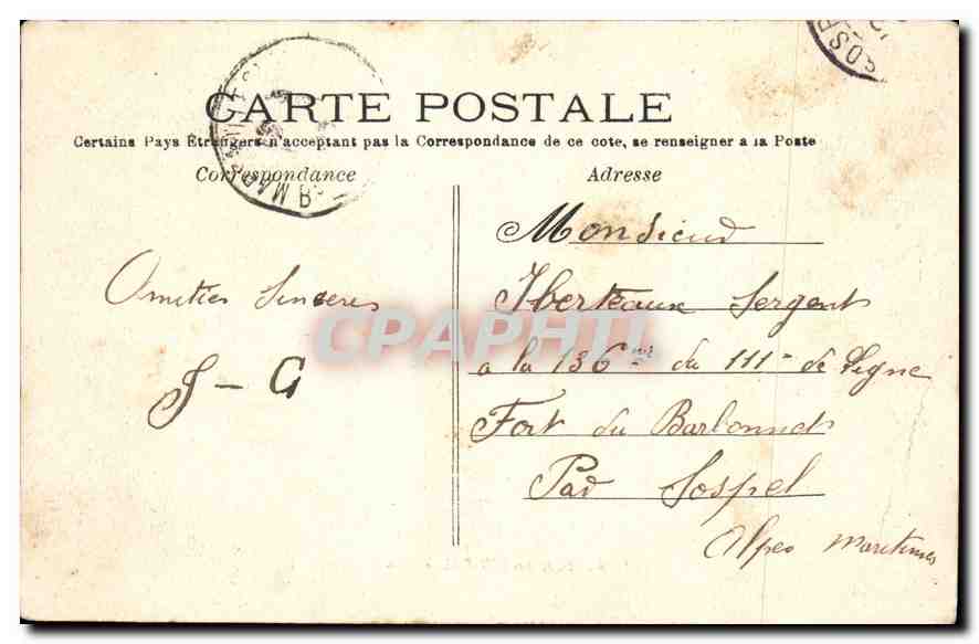 CPA Marseille Le Prado Tramway — Rückseite