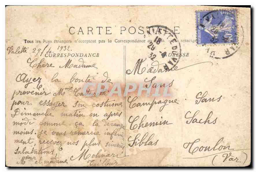 CPA Marseille La Jetee par un jour de Mistral — Rückseite