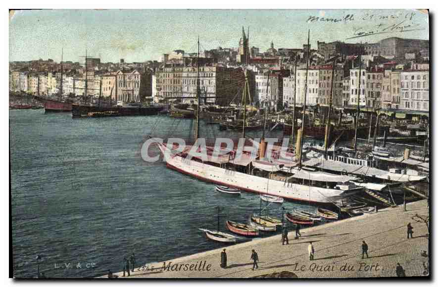 CPA Marseille Le Quai du Port Bateaux
