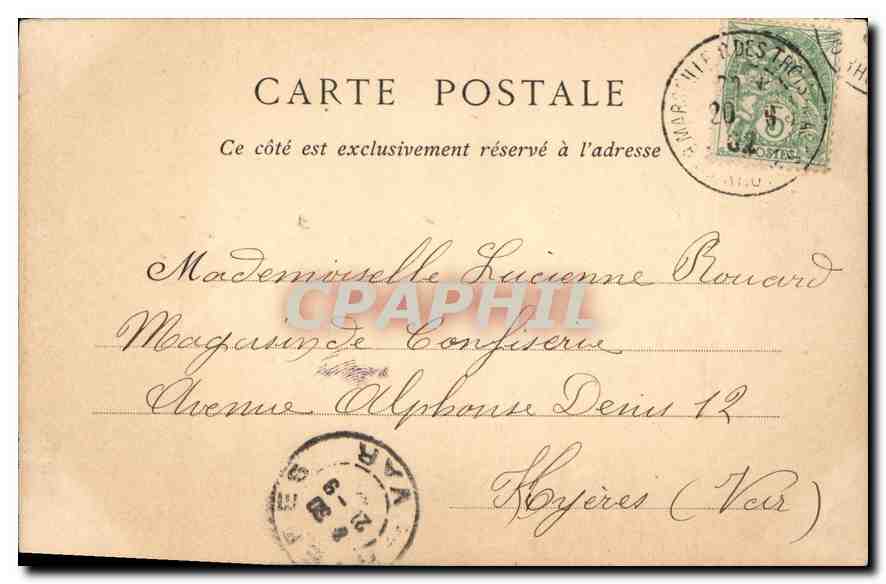 CPA Marseille La Fontaine Estrangin — Verso