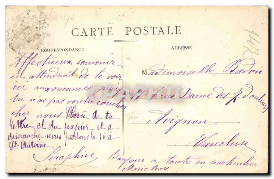 CPA Marseille Basilique et Vigie de N. D. de la Garde — Rückseite