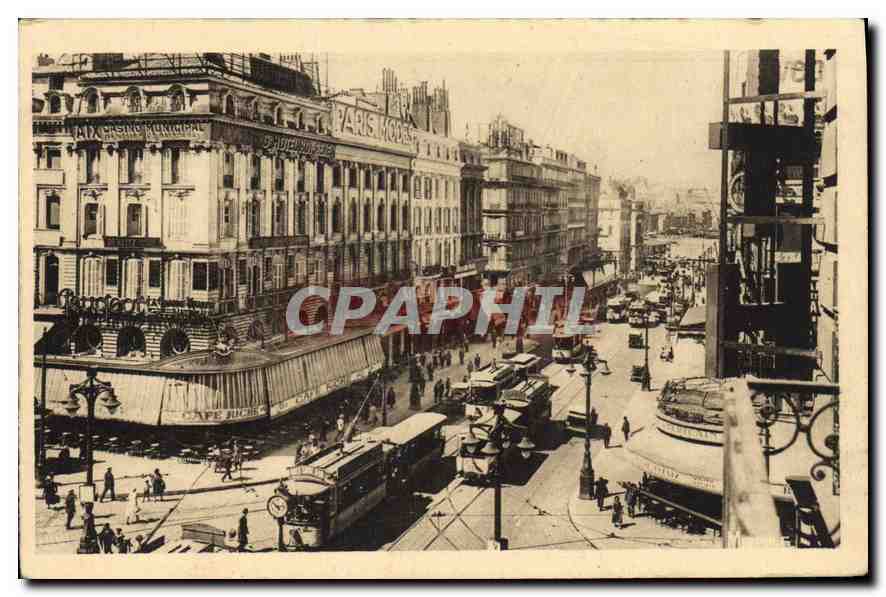 CPA Marseille La Canebiere Tramways