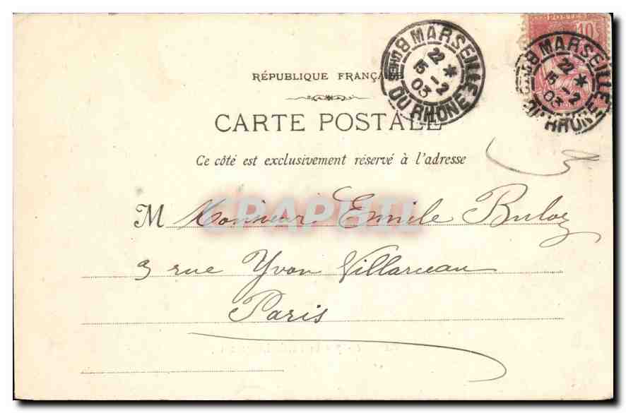 CPA Marseille Le Palais Longchamp  — Rückseite
