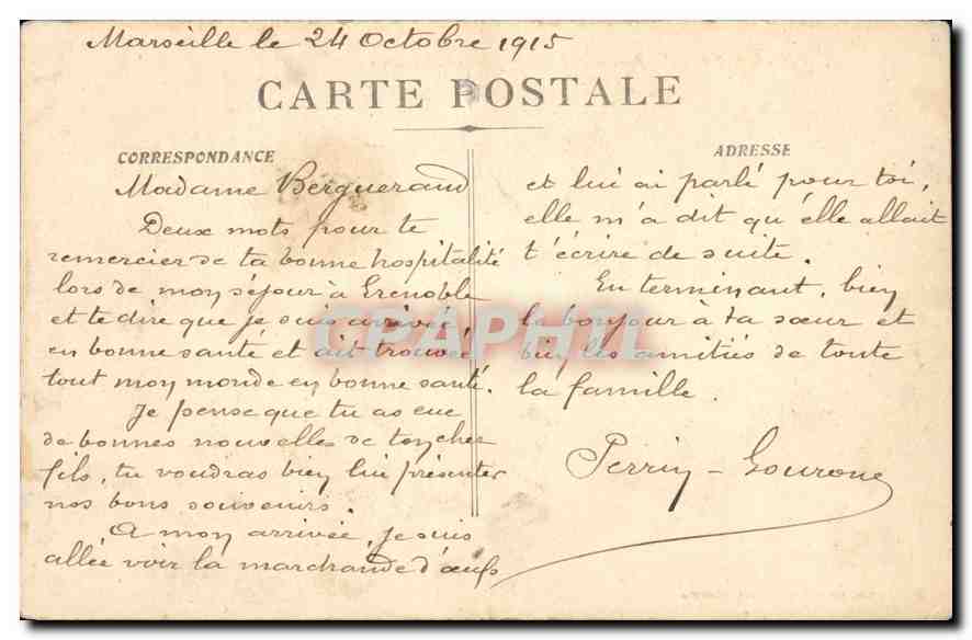 CPA Marseille Cours du Chapitre et les Reformes  — Rückseite