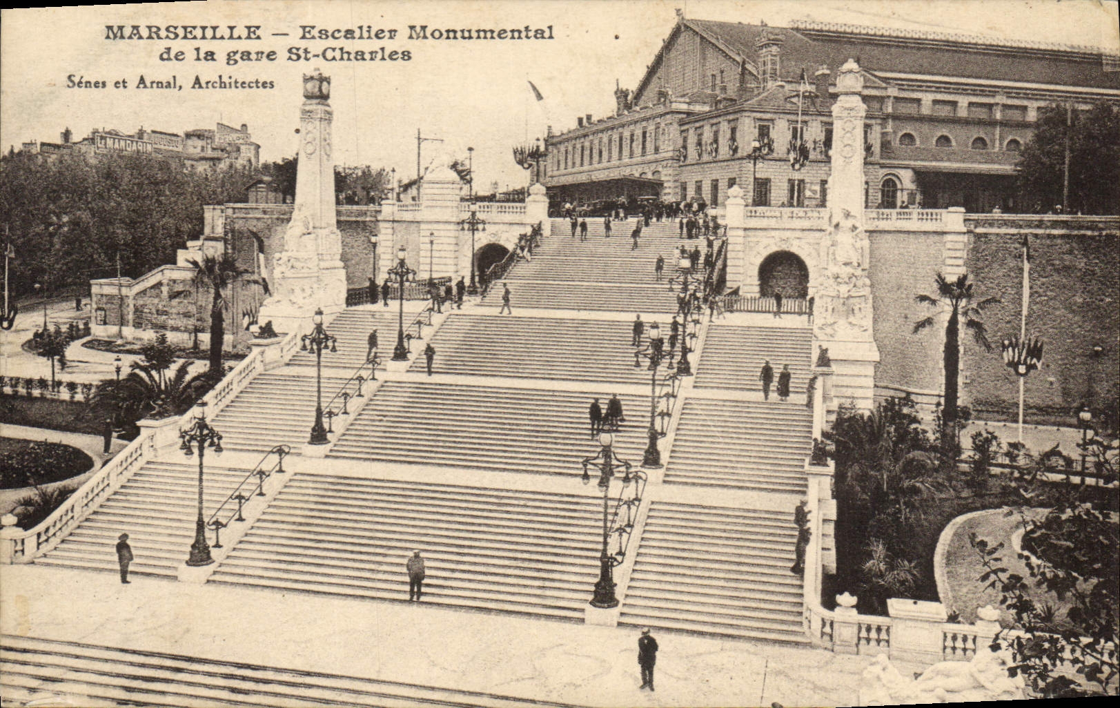 Marseille — Escalier Monumental de la gare St-Charles — Sénés et Arnal, Architectes