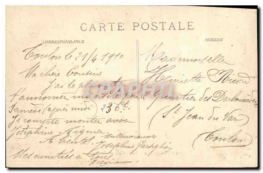 CPA Marseille Le Palais de la Bourse  — Rückseite