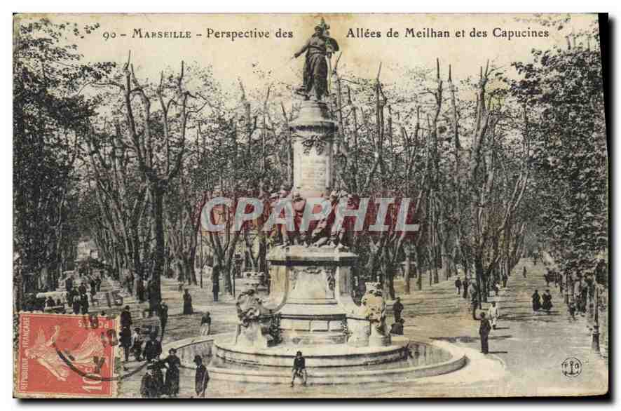 CPA Marseille Perspective des Allees de Meilhan et des Capucines 
