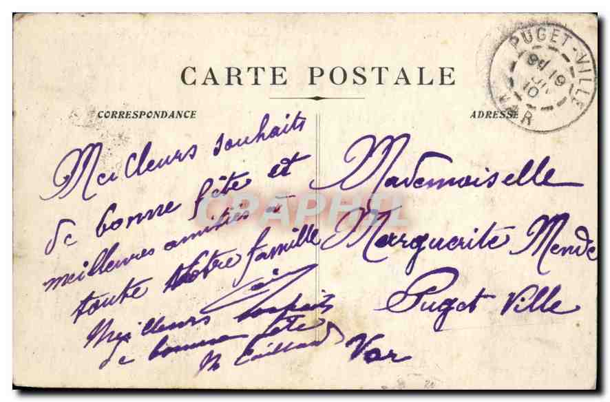 CPA Marseille Perspective des Allees de Meilhan et des Capucines  — Rückseite