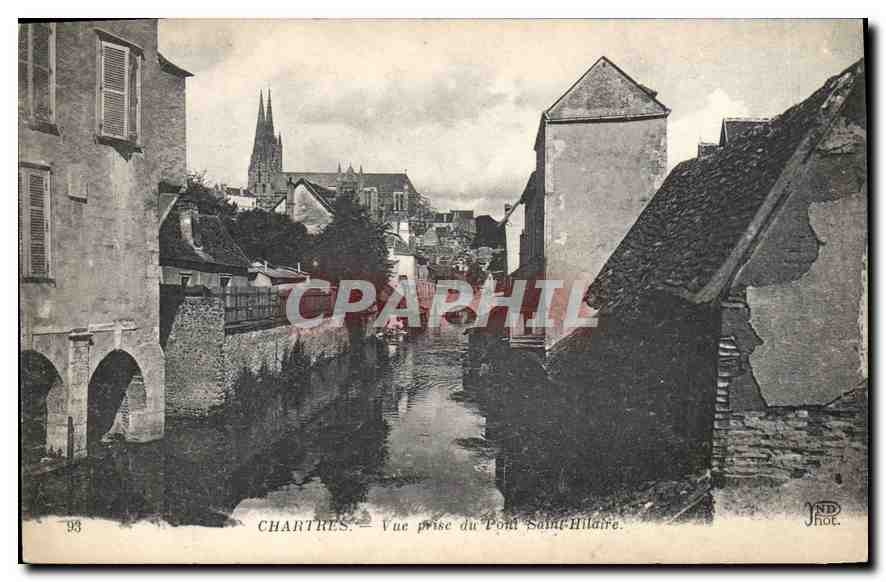 Chartres — Vue prise du Pont Saint-Hilaire — Ancienne Étab. Nétrein et Cie, Paris