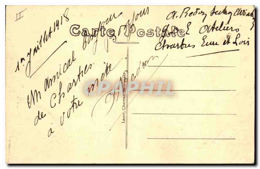 CPA Chartres Moulin des Graviers  — Rückseite