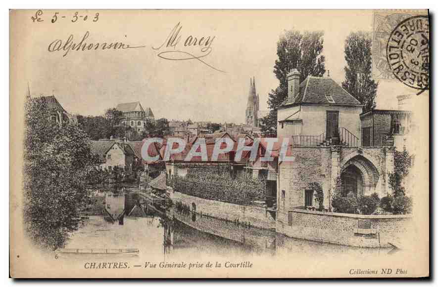 CPA Chartres Vue Generale prise de la Courtille 
