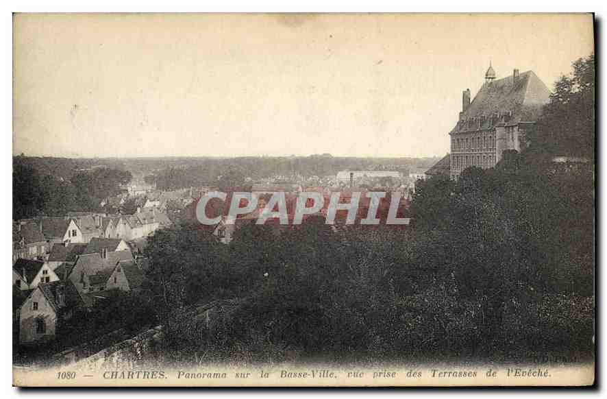 CPA Chartres Panorama sur la Basse Ville vue prise des Terrasses de l'Eveche 