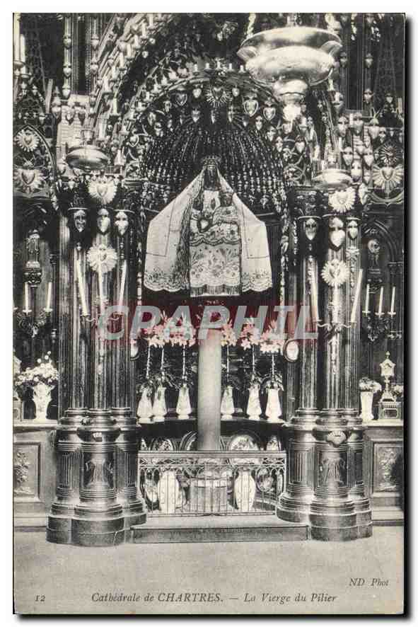 CPA Cathedrale de Chartres La Vierge du Pilier 