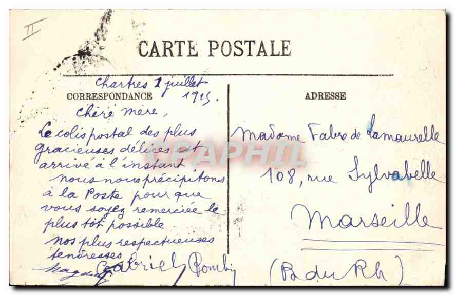 CPA Chartres Le Pont de Massacre  — Rückseite