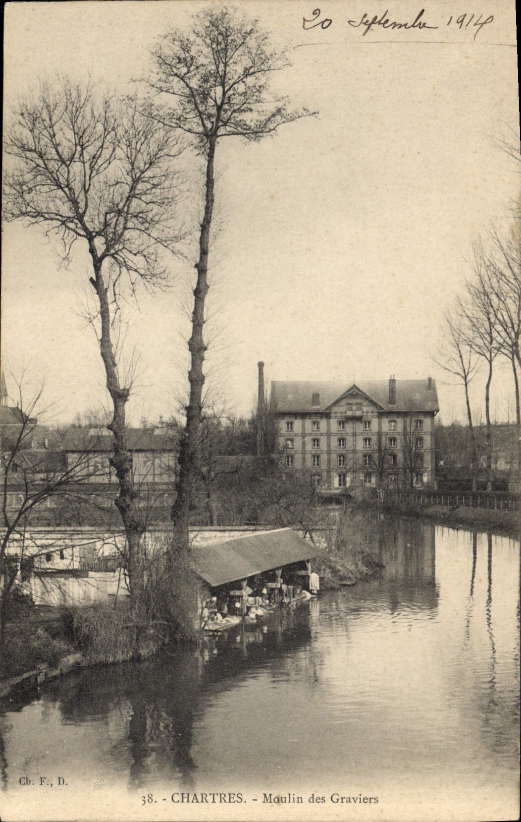 CPA Chartres Moulin des Graviers Lavoir