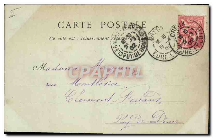 CPA Environs de Chartres Le Chateau de Villebon  — Rückseite