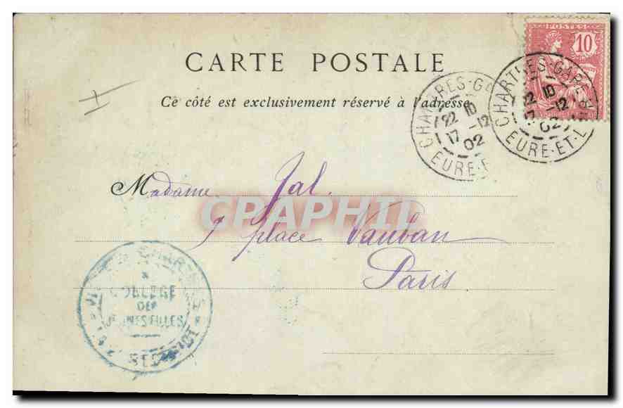 CPA Chartres La Porte Guillaume  — Rückseite